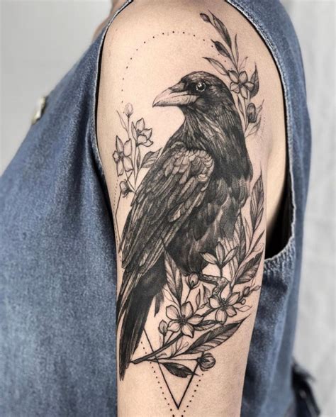 beautiful raven tattoo|Beautiful Raven Tattoo Designs for an Elegant Look